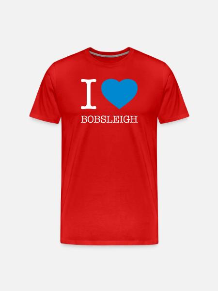 I LOVE BOBSLEIGH Bobfahren - Men's Premium Organic T-Shirt - red