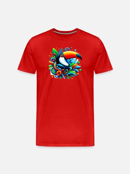 Toucan - Men's Premium Organic T-Shirt - red