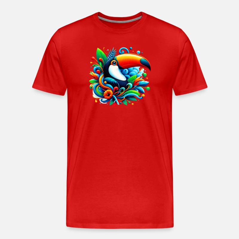 Tukan - Männer Premium Bio T-Shirt - Rot