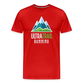 Ultra-Trailrunning - Männer Premium Bio T-Shirt - Rot - Vorne - Damien (186cm)