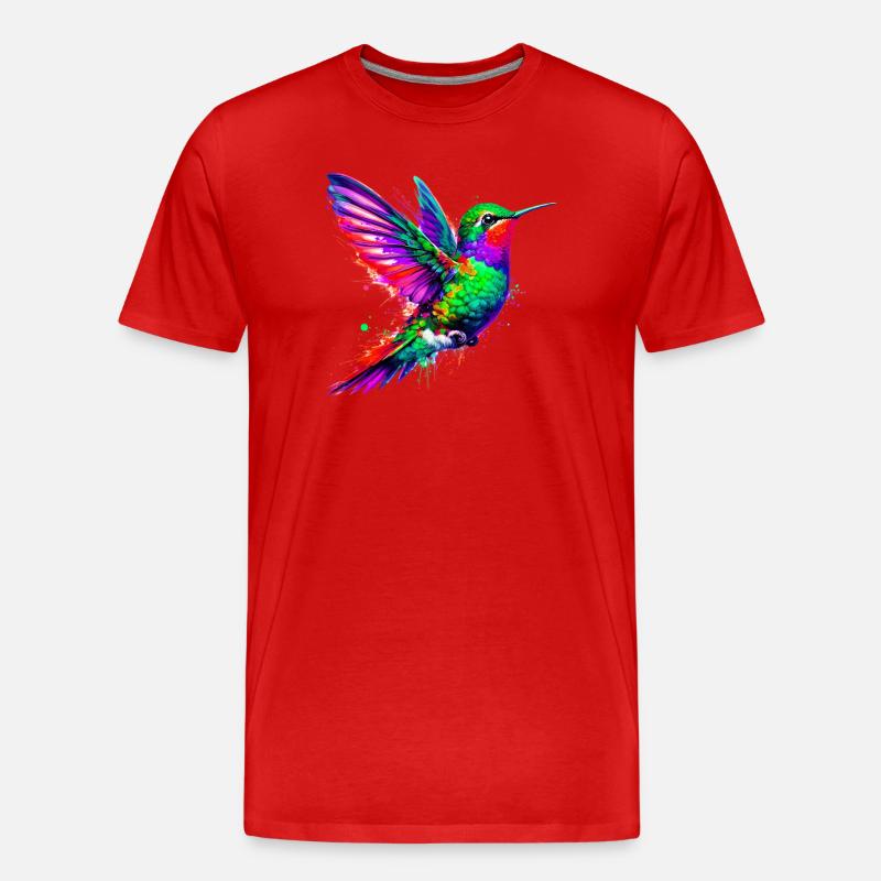 Kolibri - Männer Premium Bio T-Shirt - Rot