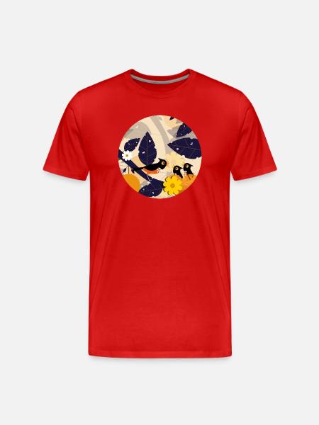 Garden birds - Men's Premium Organic T-Shirt - red