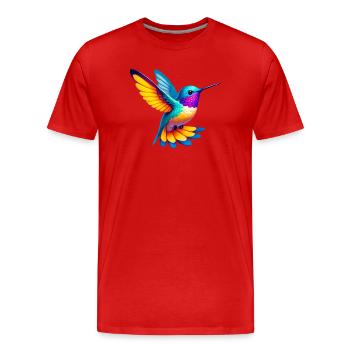Kolibri - Männer Premium Bio T-Shirt - Rot - Vorne - Damien (186cm)