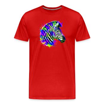 Zebra - Men's Premium Organic T-Shirt - red - Front - Damien (186cm)