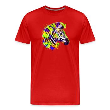 Zebra - Men's Premium Organic T-Shirt - red - Front - Damien (186cm)