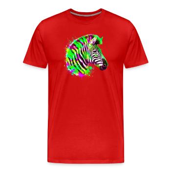 Zebra - Men's Premium Organic T-Shirt - red - Front - Damien (186cm)
