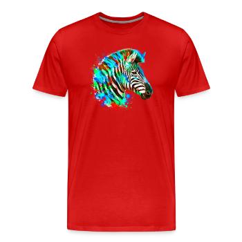 Zebra - Men's Premium Organic T-Shirt - red - Front - Damien (186cm)