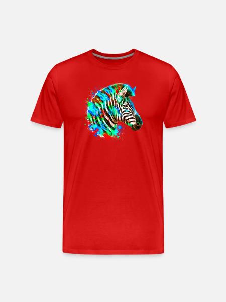 Zebra - Männer Premium Bio T-Shirt - Rot