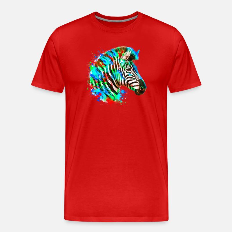 Zebra - Männer Premium Bio T-Shirt - Rot