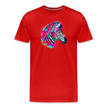 Zebra - Men's Premium Organic T-Shirt - red - Front - Damien (186cm)