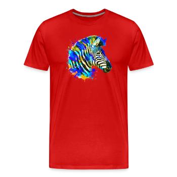 Zebra - Men's Premium Organic T-Shirt - red - Front - Damien (186cm)
