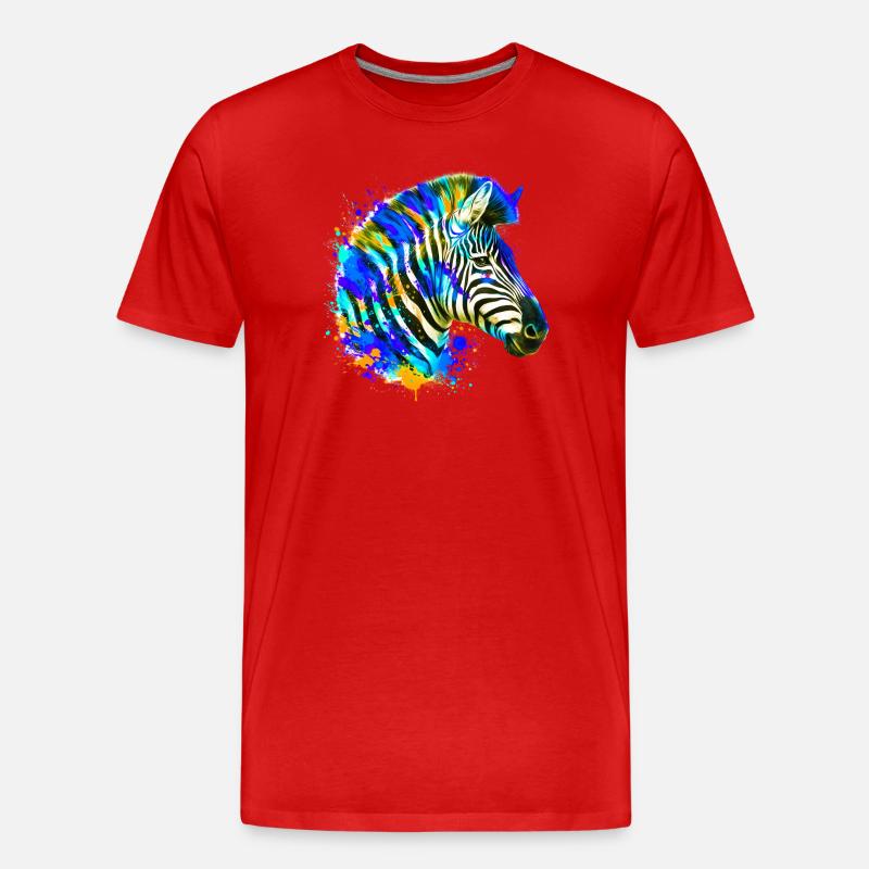 Zebra - Männer Premium Bio T-Shirt - Rot