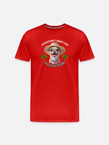 Chihuahua in summer look: Pawsitively Ready - Men's Premium Organic T-Shirt - red