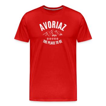 Avoriaz, station de ski, sport d'hiver - T-shirt bio Premium Homme - rouge - Devant - Damien (186cm)