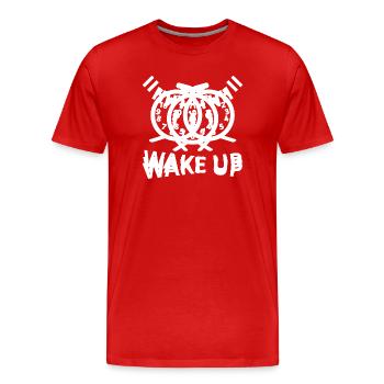Wecker - Männer Premium Bio T-Shirt - Rot - Vorne - Damien (186cm)