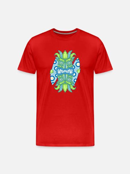 Blue Tiki King - Surf - Men's Premium Organic T-Shirt - red