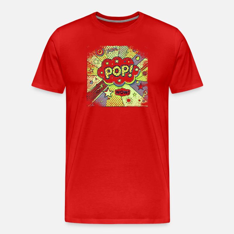 Pop Art GREEN  - Männer Premium Bio T-Shirt - Rot