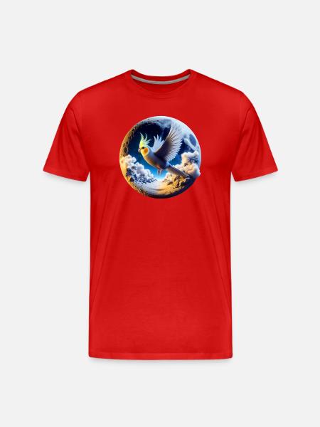 Nymphensittich (22) - Männer Premium Bio T-Shirt - Rot