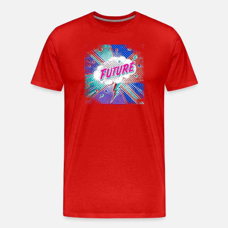 FUTURE Pop Art surreal - Männer Premium Bio T-Shirt - Rot
