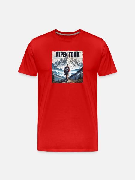 Alpen Tour - Männer Premium Bio T-Shirt - Rot