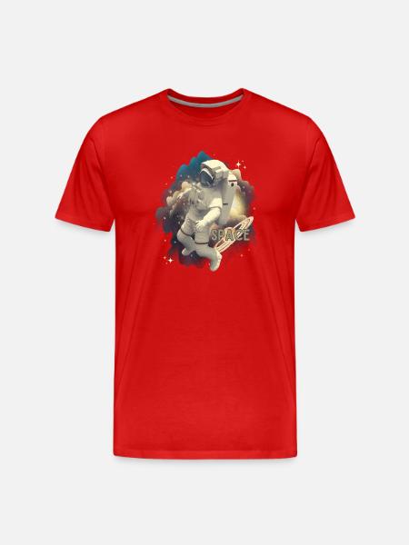 Astronaut in space magic - Men's Premium Organic T-Shirt - red