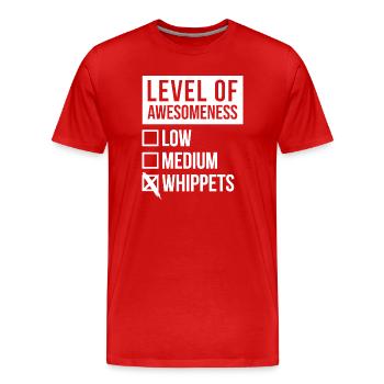 whippet - Männer Premium Bio T-Shirt - Rot - Vorne - Damien (186cm)