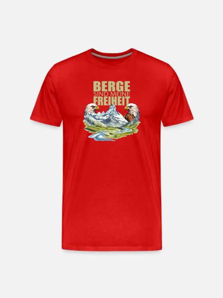 Berge sind meine Freiheit - Männer Premium Bio T-Shirt - Rot