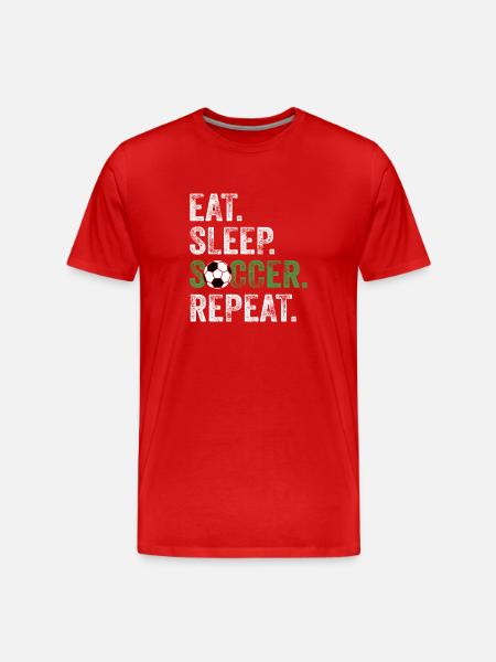 Eat Sleep Soccer Repeat - Men's Premium Organic T-Shirt - red
