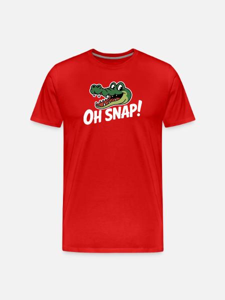 Oh Snap Alligator Cartoon - Men's Premium Organic T-Shirt - red