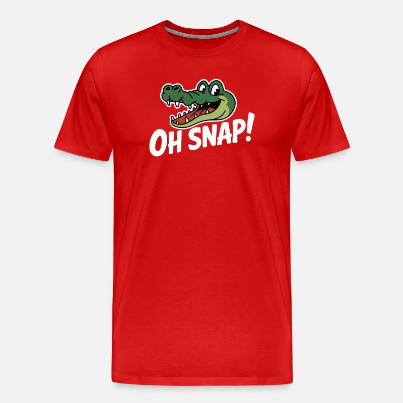 Oh Snap Alligator Karikatur - Männer Premium Bio T-Shirt - Rot