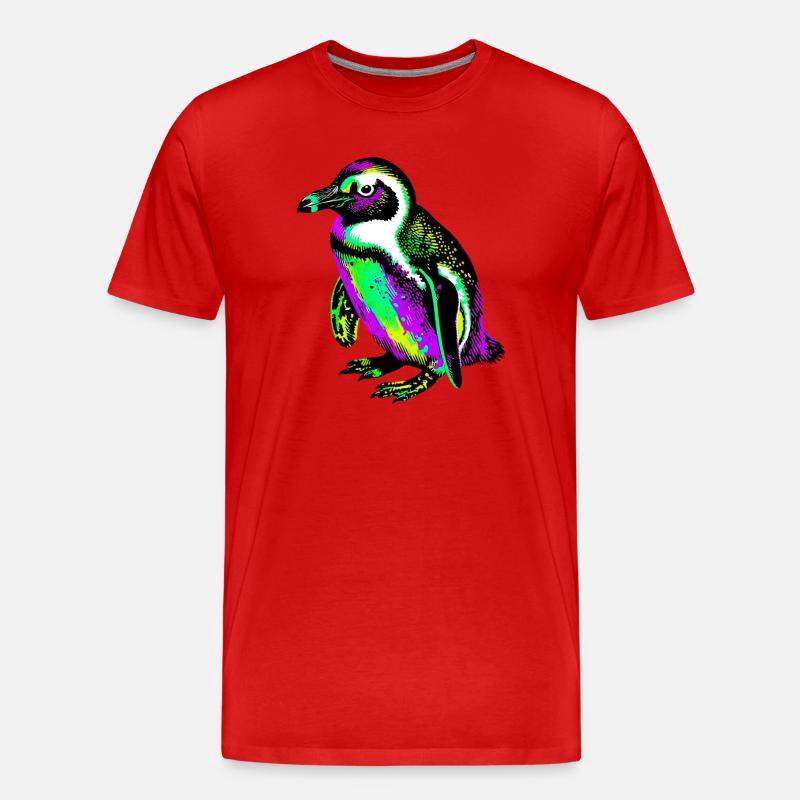 Pinguin - Männer Premium Bio T-Shirt - Rot