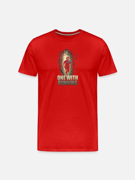 One with Running - Männer Premium Bio T-Shirt - Rot