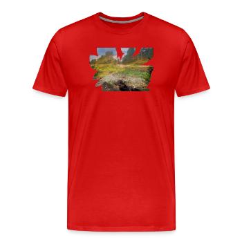 Un delta de rivière brûle de couleurs - T-shirt bio Premium Homme - rouge - Devant - Damien (186cm)