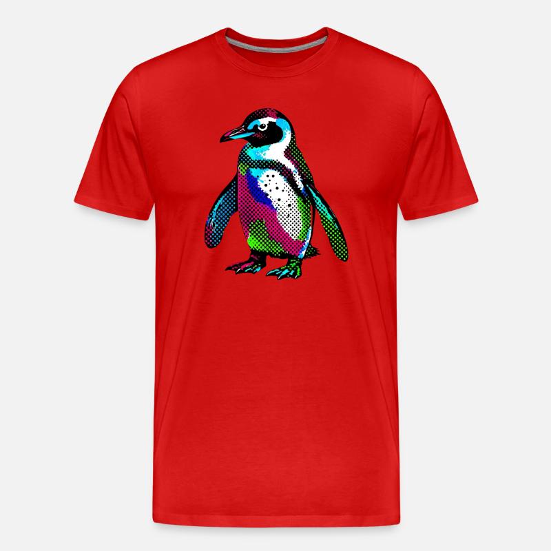 Pinguin - Männer Premium Bio T-Shirt - Rot