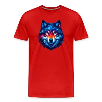 Wolf - Men's Premium Organic T-Shirt - red - Front - Damien (186cm)