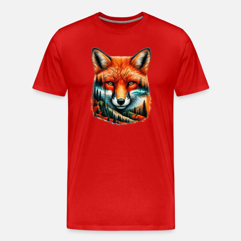 Fuchs - Männer Premium Bio T-Shirt - Rot