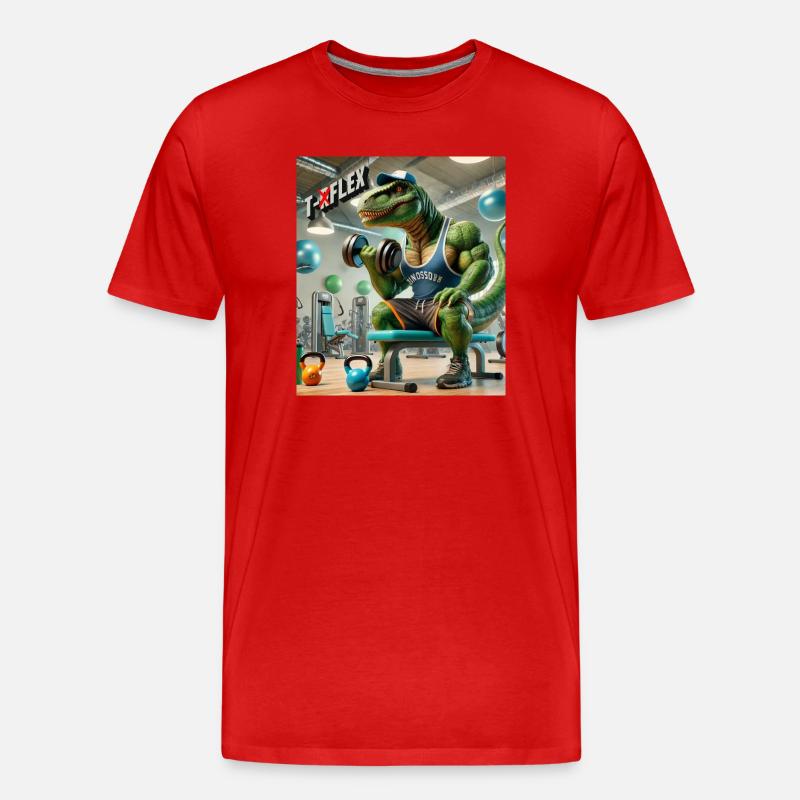 Dino T RFLEX - Männer Premium Bio T-Shirt - Rot