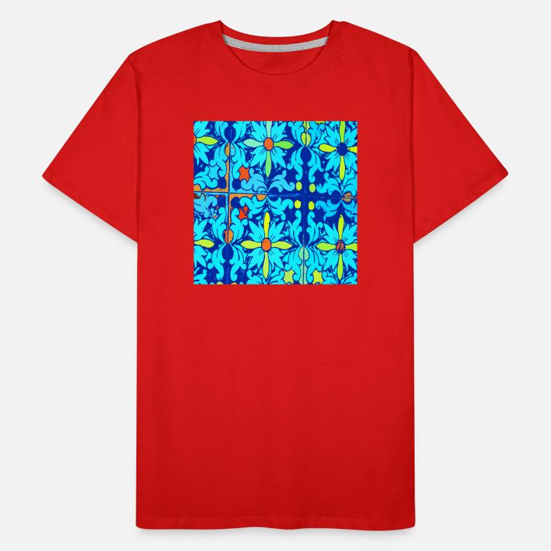 Blaue Keramik Männer Premium Bio T-Shirt