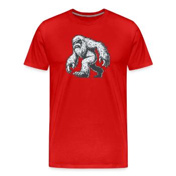 Yéti - T-shirt bio Premium Homme - rouge - Devant - Damien (186cm)