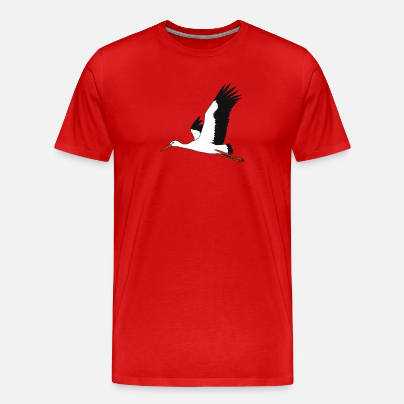 fliegender Storch - Männer Premium Bio T-Shirt - Rot