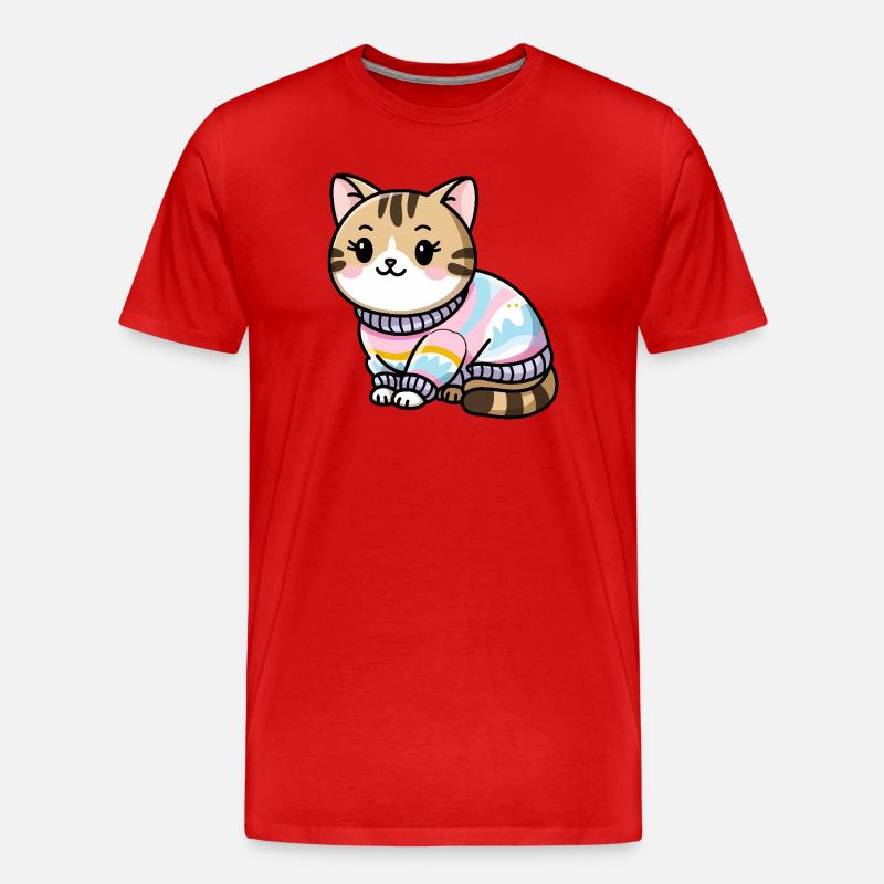 Pull douillet chat - T-shirt bio Premium Homme - rouge