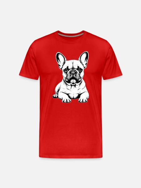 Cuddly Dog French Bulldog Charm - Men's Premium Organic T-Shirt - red