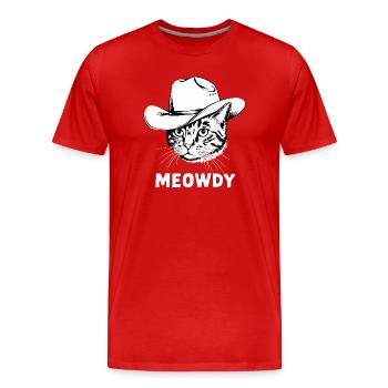 Miauige Katze - Männer Premium Bio T-Shirt - Rot - Vorne - Damien (186cm)