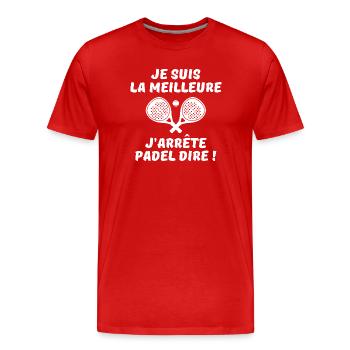 Padel, Padel Sport, Padel Humor - Männer Premium Bio T-Shirt - Rot - Vorne - Damien (186cm)