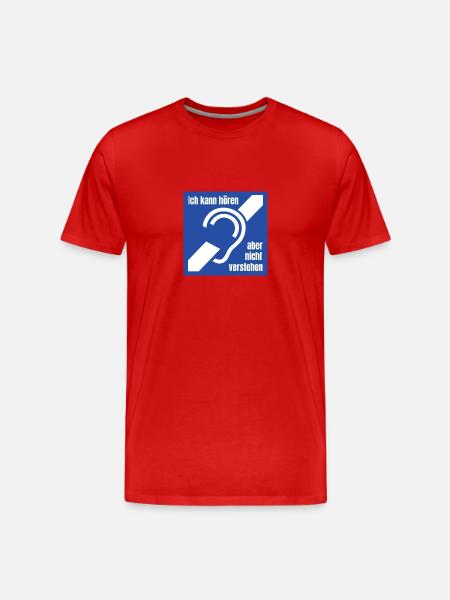 Gehörlos Logo Hörgeschädigt Taub Schwerhörig - Männer Premium Bio T-Shirt - Rot