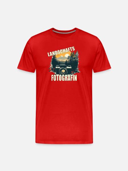 Landschafts Fotografin - Männer Premium Bio T-Shirt - Rot