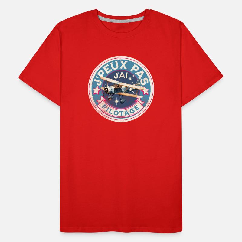 Aviation rétro pour passionnés de pilotage T-shirt bio Premium Homme