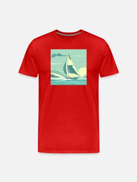 Sailing Boat - Männer Premium Bio T-Shirt - Rot