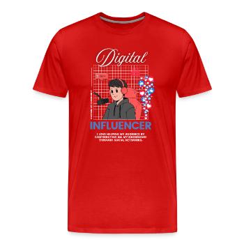 Influencer Social Community Streaming Podcast Blog - Männer Premium Bio T-Shirt - Rot - Vorne - Damien (186cm)