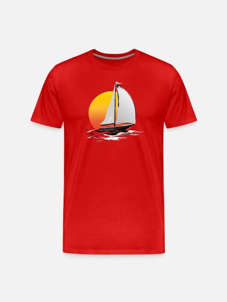 Marin avec soleil - T-shirt bio Premium Homme - rouge